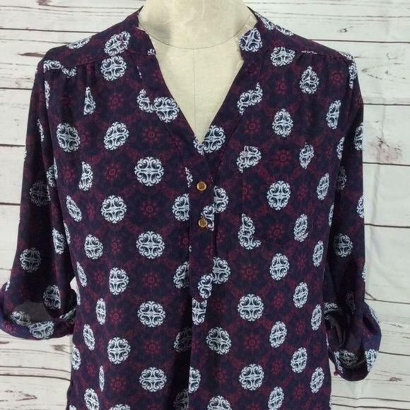 Rue 21 3/4 sleeve tunic button‎ down small shirt - Picture 3 of 8